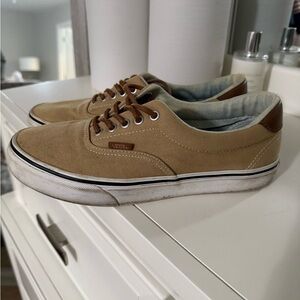 Vans Tan and Brown Sneakers Classic Low-Top